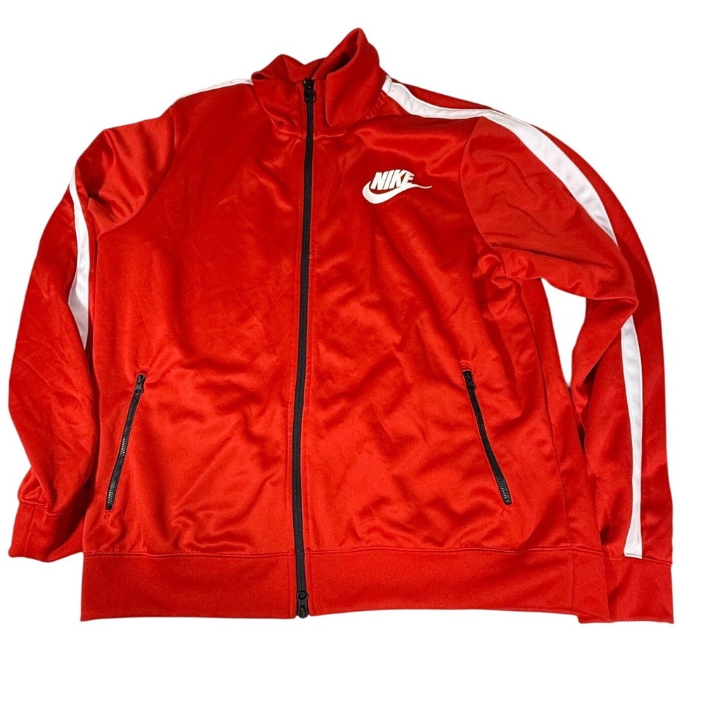 Nike Sportswear Full Zip Track Jacket Mens XL Red White Swoosh Logo